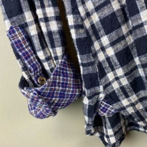 FREE PEOPLE | Catch Up With Me Plaid Shirt in Black Combo Size Small - Picture 7 of 12